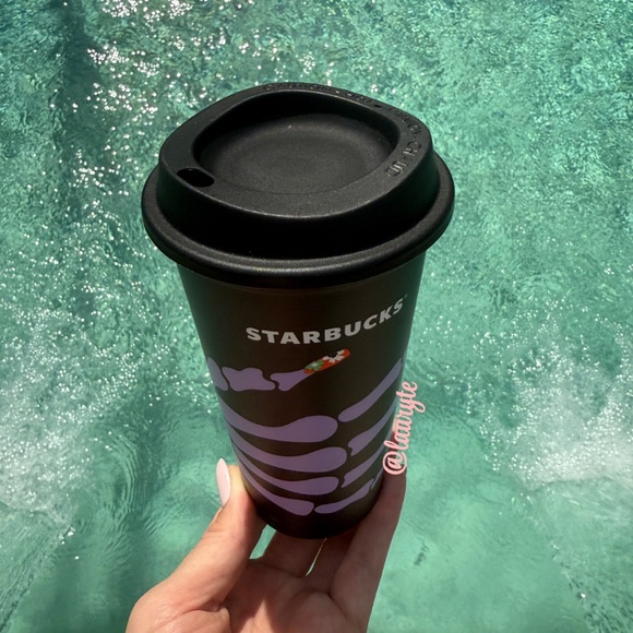 Starbucks 💀 2025 Halloween Skeleton Nails Reusable Hot Cup - Picture 5 of 8